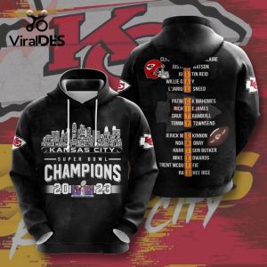 Kansas City Chiefs LVIII Super Bowl Champions 2023 Luxury Design Black Hoodie 3D