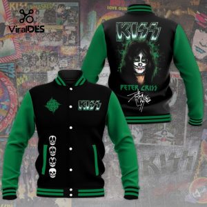 Kiss Band Peter Criss Signatures Black Baseball Jacket, Sport Jacket