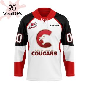 Custom Prince George Cougars Away Hockey Jersey Personalized Letters Number