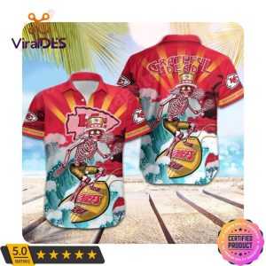 NFL Kansas City Chiefs Grateful Dead Aloha Casual Hawaiian Shirt Limited Edition