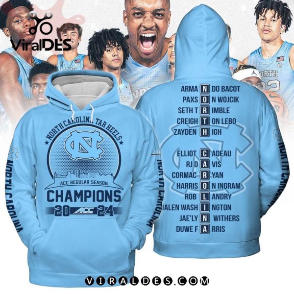 2024 ACC North Carolina Tar Heels Basketball Season Champions Hoodie