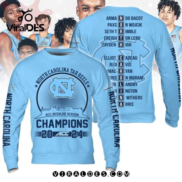 2024 ACC North Carolina Tar Heels Basketball Season Champions Hoodie