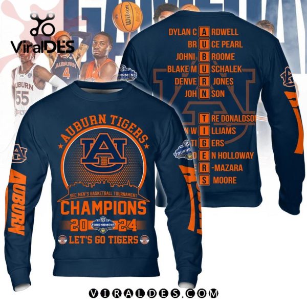 2024 Auburn Tigers SEC Conference Tournament Champions Navy Hoodie