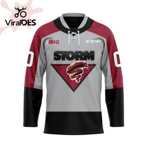 Custom Guelph Storm Reverse Retro Pattern Hockey Jersey