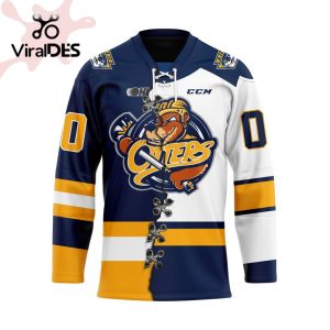 Custom Erie Otters Mix Home And Away Hockey Jersey