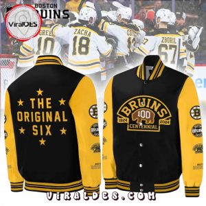 Boston Bruins The Original Six Gold Baseball Jacket