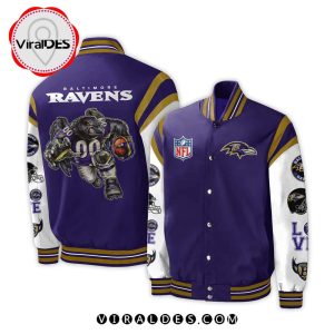 Luxury NFL Baltimore Ravens Navy Baseball Jacket LIMITED EDITION