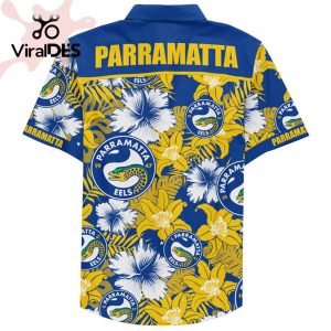 NRL Parramatta Eels Custom Text Floral Hawaiian Shirt