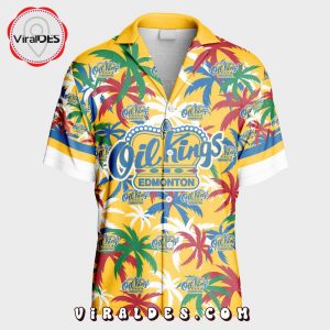 Custom Edmonton Oil Kings Using Home Jersey Color Hawaiian Shirt