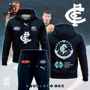 Carlton Blues AFL Combo 2024 Black Hoodie, Jogger Limited Edition