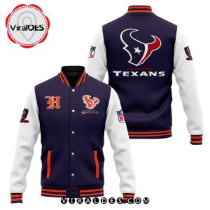 Luxury Houston Texans Navy Baseball Jacket Limited