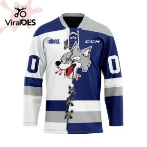 Custom Sudbury Wolves Mix Home And Away Hockey Jersey