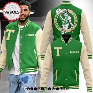 NBA Boston Celtics Jayson Tatum New Green Baseball Jacket