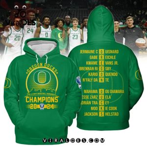 Oregon Ducks Men’s Basketball Champions 2024 Green Hoodie