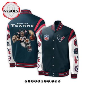 Luxury NFL Houston Texans Navy Baseball Jacket