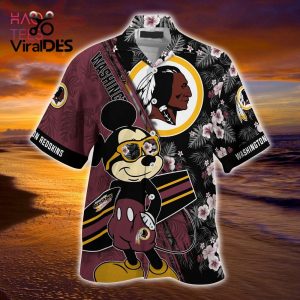 NFL Washington Redskins Mickey And Floral Summer Hawaiian Shirt