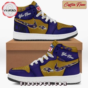 Personalized Baltimore Ravens Navy Air Jordan 1 LIMITED EDITION