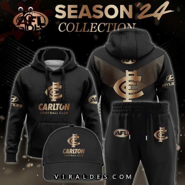 AFL Carlton Blues Gold Premier 2024 Hoodie, Jogger, Cap