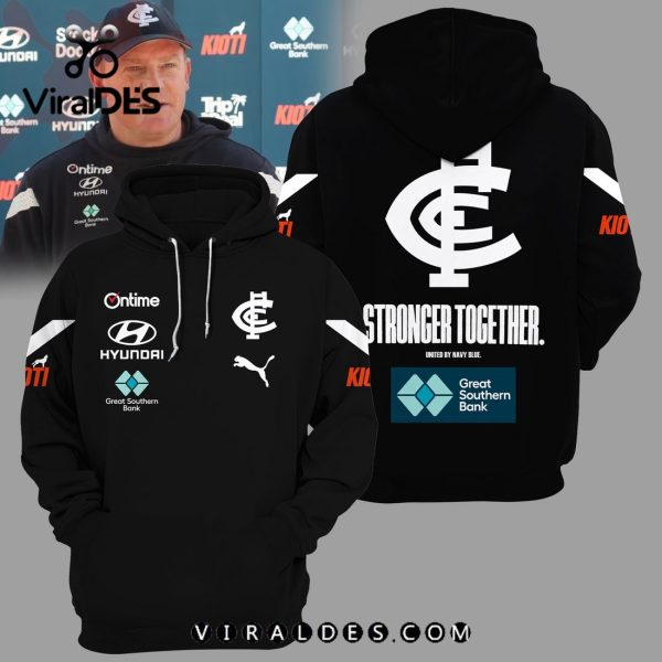 AFL Carlton Blues Stronger Together Black Hoodie