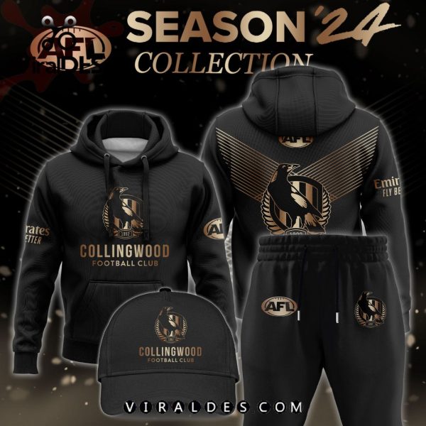 AFL Collingwood Magpies Gold Premier 2024 Hoodie, Jogger, Cap