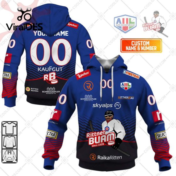 Alps Hockey League Rittner Buam Sky Alps Jersey Style Hoodie 3D