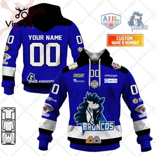 Alps Hockey League Wipptal Broncos Weihenstephan Jersey Style Hoodie 3D