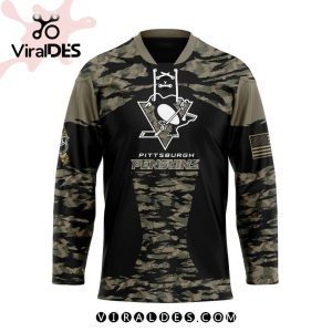 NHL Pittsburgh Penguins Personalized Camo Hockey Jersey Honoring Veterans