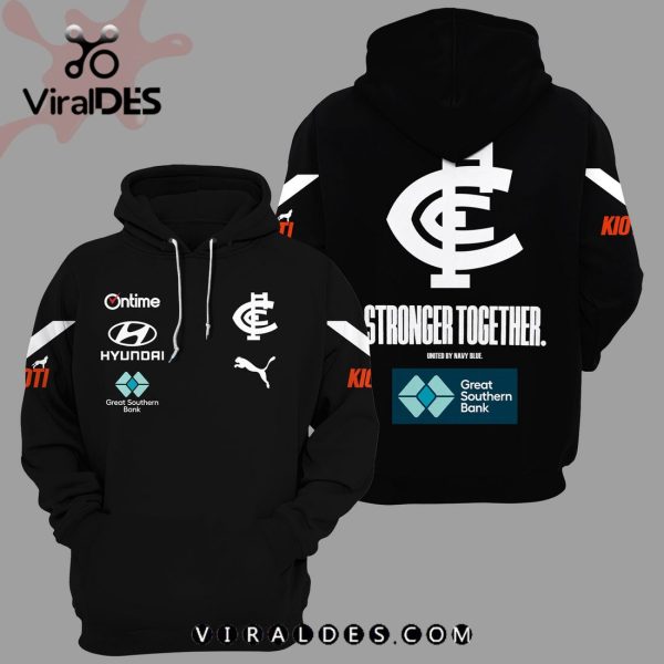 Carlton Blues FC Stronger Together Black Hoodie, Jogger, Cap