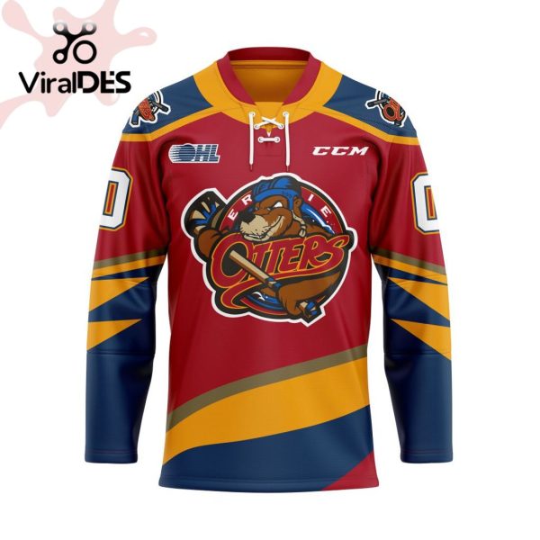 Custom Erie Otters Reverse Retro Pattern Hockey Jersey