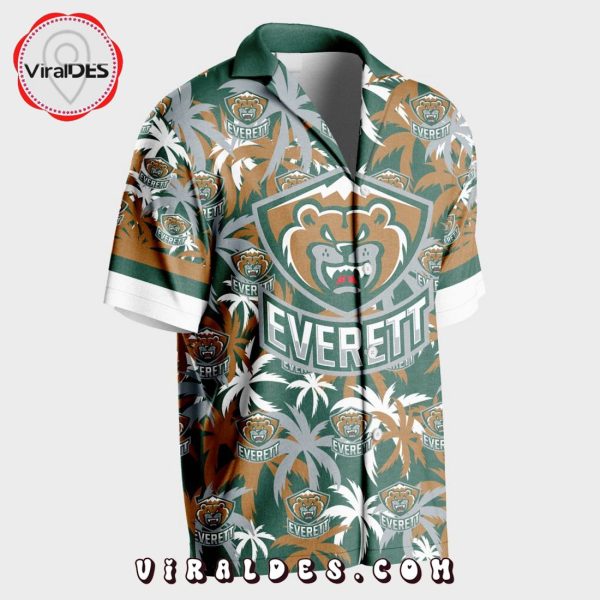 Custom Everett Silvertips Using Home Jersey Color Hawaiian Shirt
