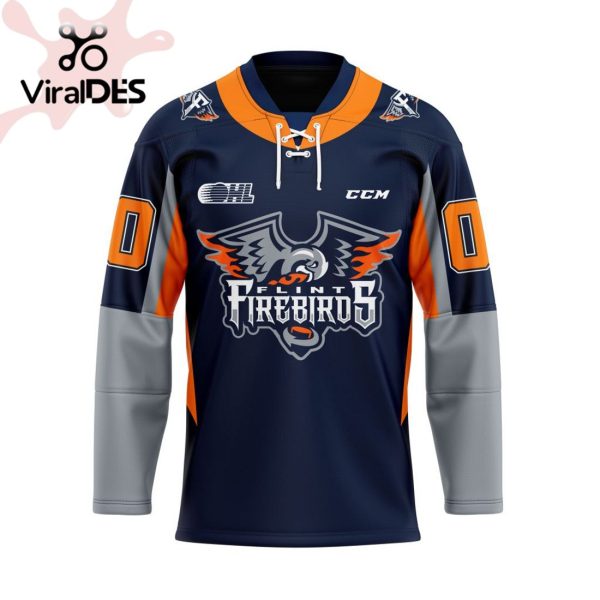 Custom Flint Firebirds Home Hockey Jersey