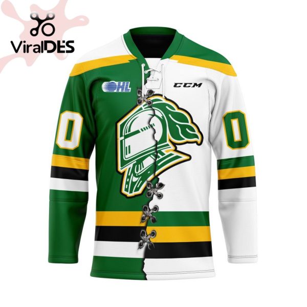 Custom London Knights Mix Home And Away Hockey Jersey