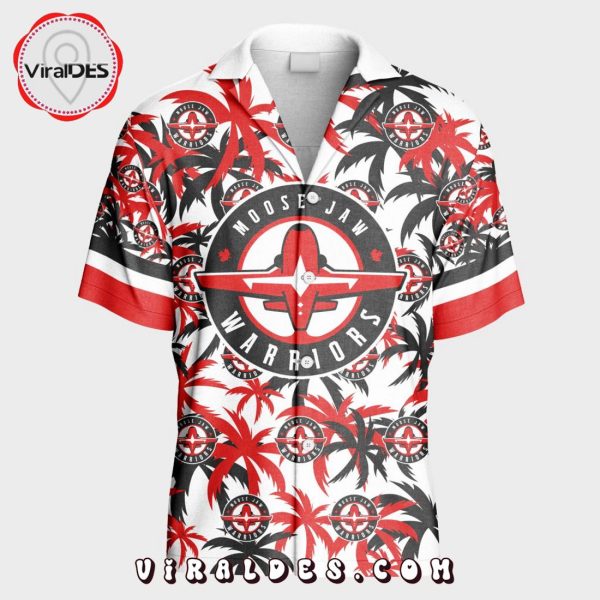 Custom Moose Jaw Warriors Using Away Jersey Color Hawaiian Shirt