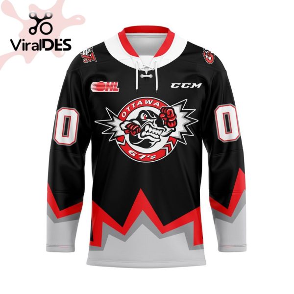 Custom Ottawa 67’s Reverse Retro Pattern Hockey Jersey