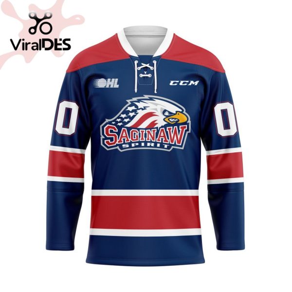 Custom Saginaw Spirit Home Hockey Jersey