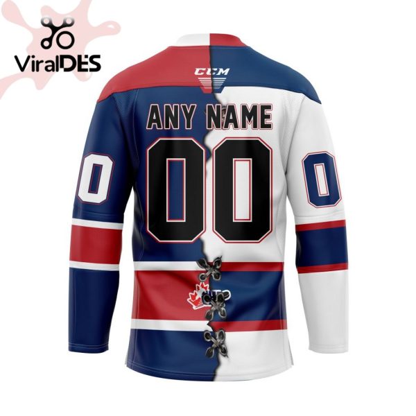 Custom Saginaw Spirit Mix Home And Away Hockey Jersey