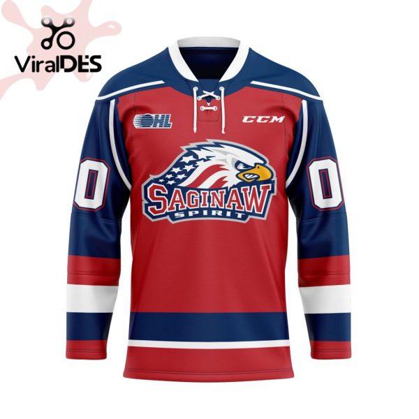 Custom Saginaw Spirit Reverse Retro Pattern Hockey Jersey