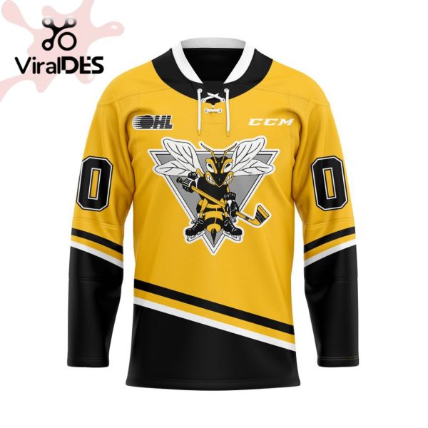 Custom Sarnia Sting Reverse Retro Pattern Hockey Jersey