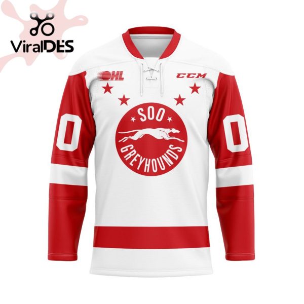 Custom Sault Ste. Marie Greyhounds Away Hockey Jersey