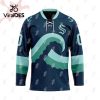 Custom Seattle Kraken Youth 2024 NHL Winter Classic Premier Deep Sea Blue Hockey Jersey