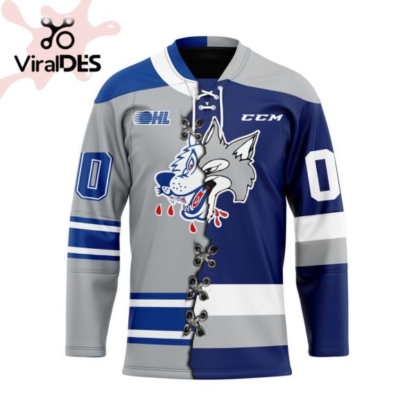 Custom Sudbury Wolves Mix Home And Retro Hockey Jersey