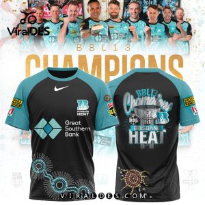 Brisbane Heat BBL 13 Men 2024 Champions Blue T-Shirt, Cap