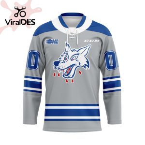 Custom Sudbury Wolves Reverse Retro Pattern Hockey Jersey