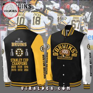 Boston Bruins Celebrating 100 Years Of Boston Bruins Hockey 3D Baseball Jacket