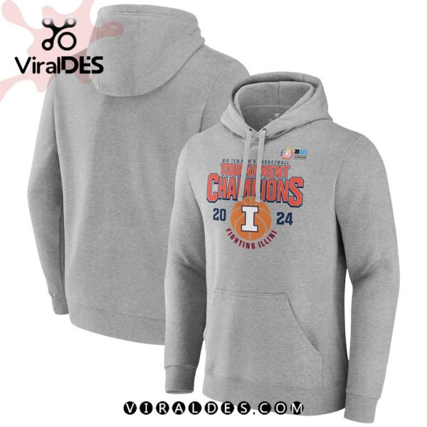 Illinois Fighting Illini 2024 Big Ten Grey Hoodie