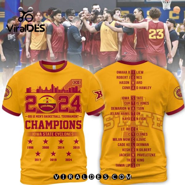 Iowa State Cyclones 2024 Men’s Gold Basketball Champions Hoodie