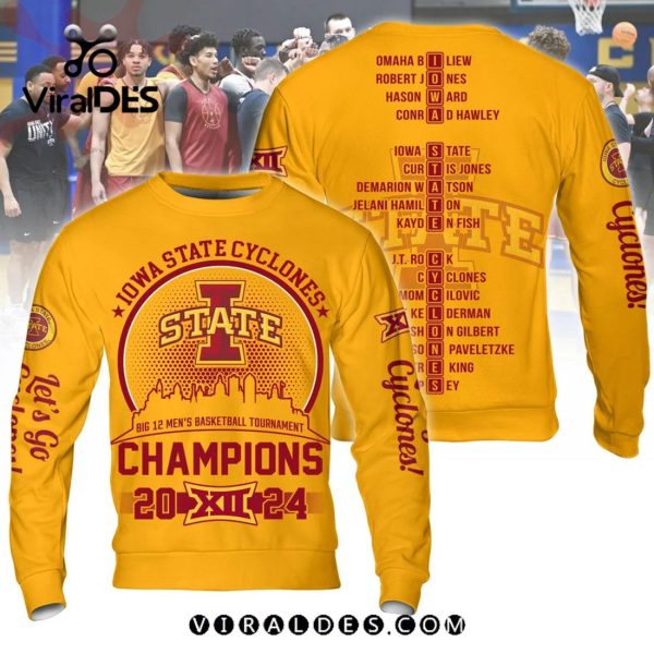 Iowa State Cyclones Men’s Basketball 2024 Champions Gold Hoodie