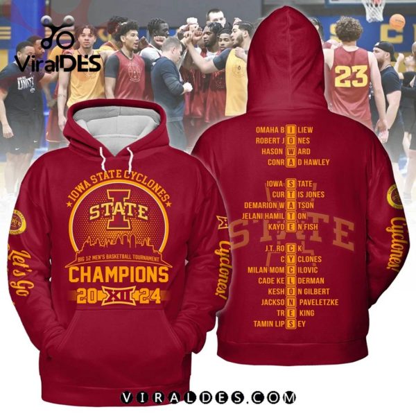 Iowa State Cyclones Men’s Basketball Champions 2024 Cardinal Hoodie