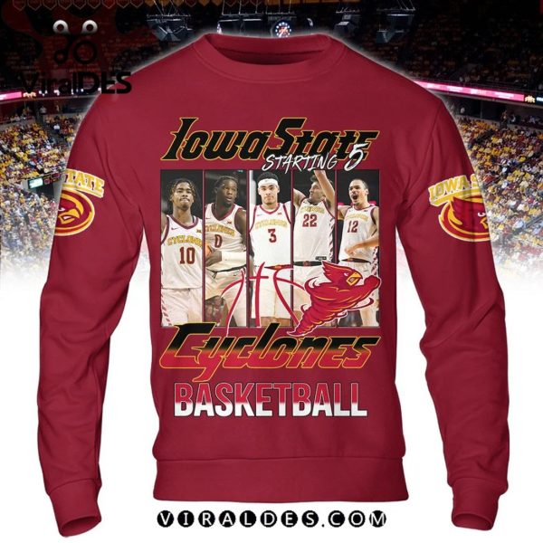 Iowa State Cyclones Men’s Basketball Starting Five Cardinal Hoodie