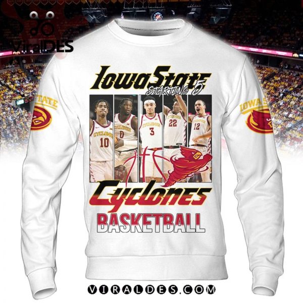 Iowa State Cyclones Men’s Basketball Starting Five White Hoodie